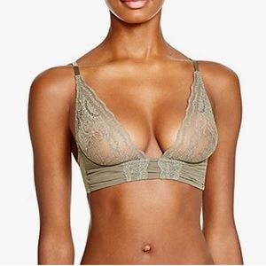 Heidi Klum Intimates Green A Corps Perdu Silk Lace Bra S